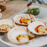 Scottish Scallops with Miso Dressing and Spring Onion Salad