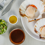 Scottish Scallops with Miso Dressing and Spring Onion Salad